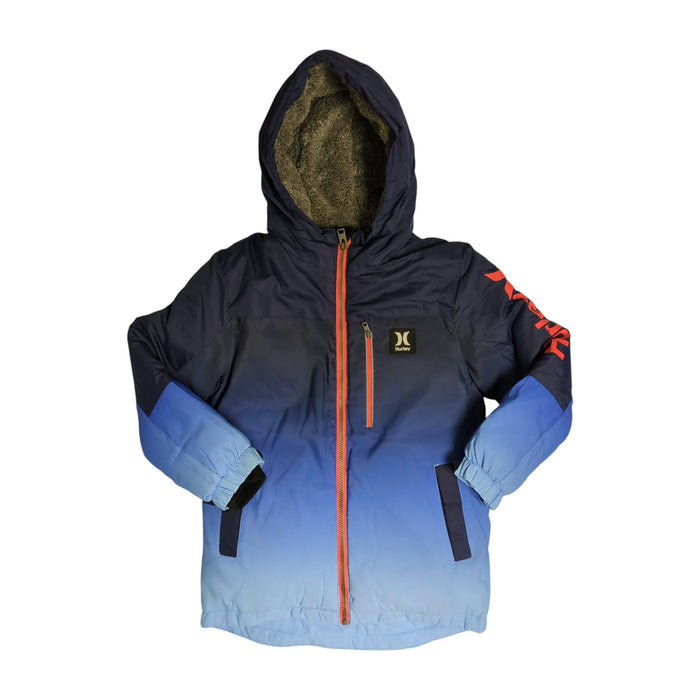 Hurley Boys Sherpa Lined Water-Resistant Snow Jacket with Powder Skirt