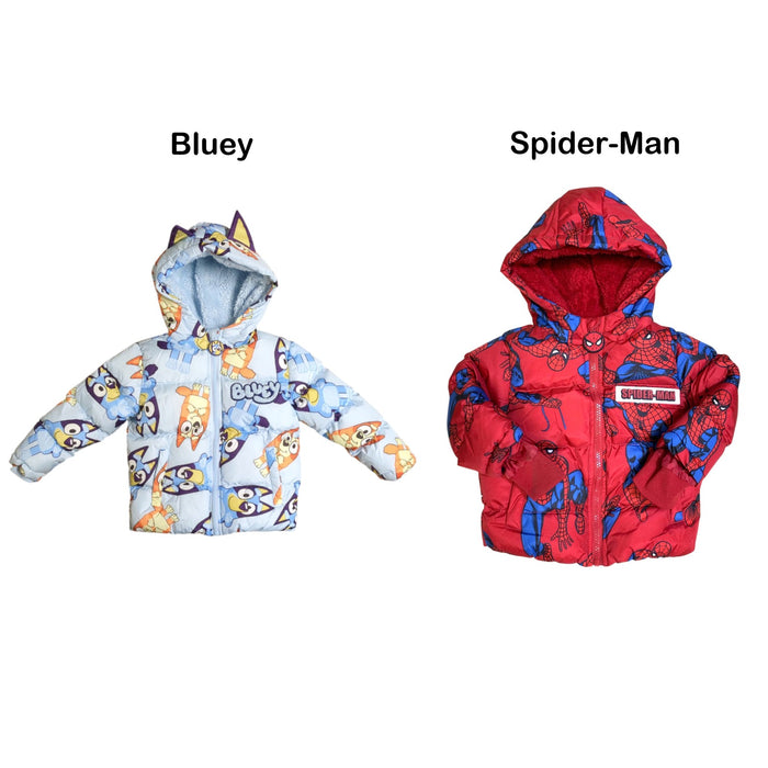 Licensed Character Toddler Boys Cozy Sherpa Lined Puffer Jacket