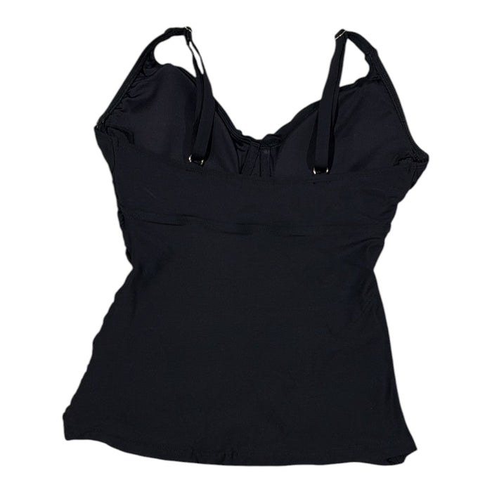 Anne Cole Women's Limited Edition UPF 50 Tankini Top (Black, XXL)