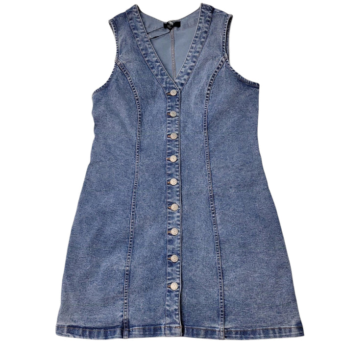Frye Women's Sleeveless Stretch Denim V-Neck Mini Dress