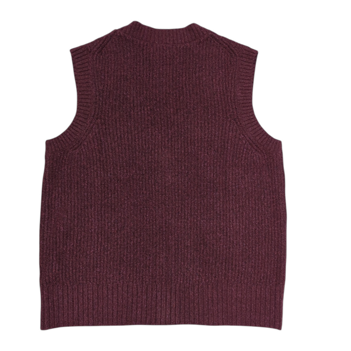 Frye Women's V-Neck Button-Up Ribbed Hem Sweater Vest