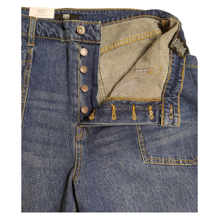 Frye Women's Vintage Inspired 5-Pocket Button Fly Barrel Jean