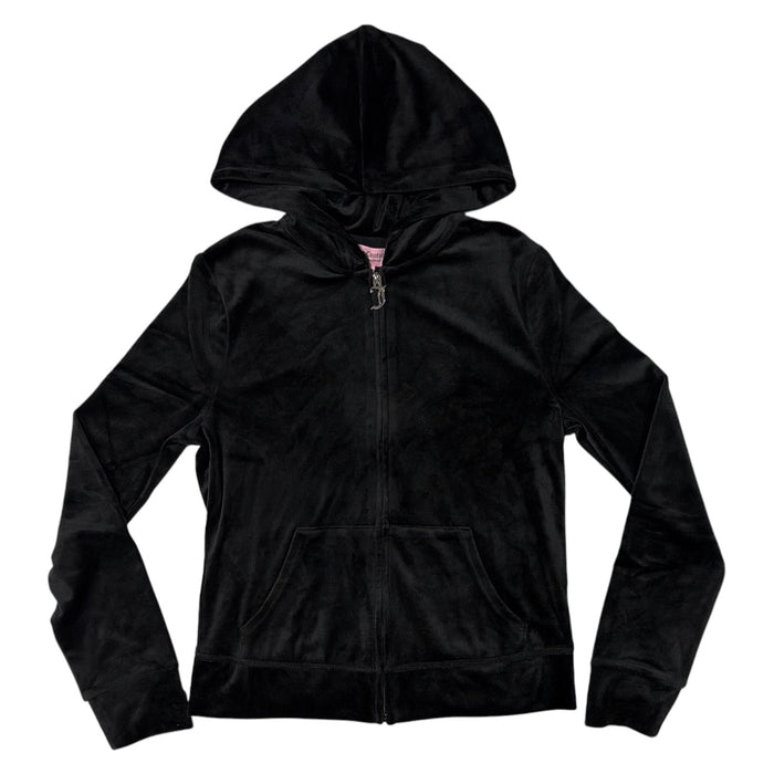 Juicy Couture Women's Rhinestone Logo Hooded Full Zip Velour Jacket