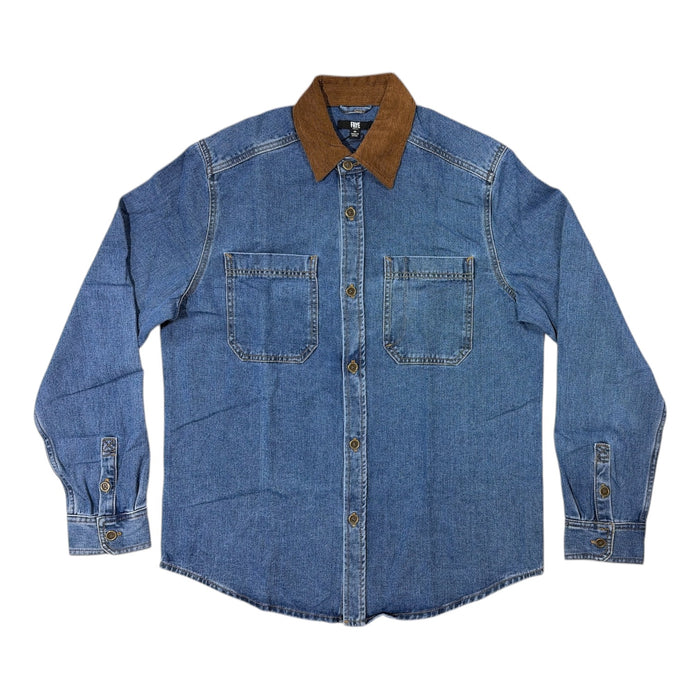 Frye Men's Relaxed Fit Dual Chest Pocketed Denim Barn Shacket