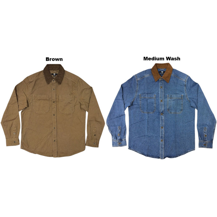 Frye Men's Relaxed Fit Dual Chest Pocketed Denim Barn Shacket