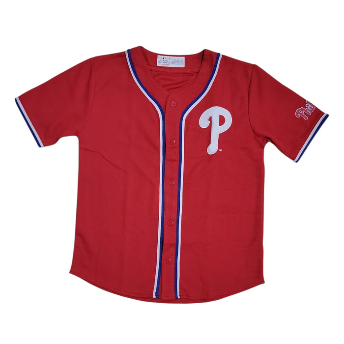 MLB Unisex Youth Easy Care Button Closure Short Sleeve Jersey
