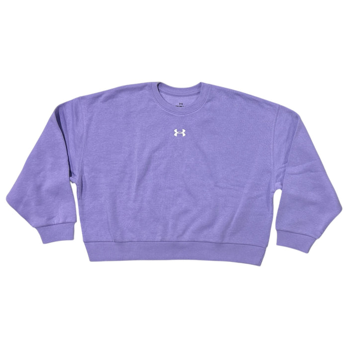 Under Armour Girls Soft Rival Fleece Oversized Pullover Crew Sweatshirt