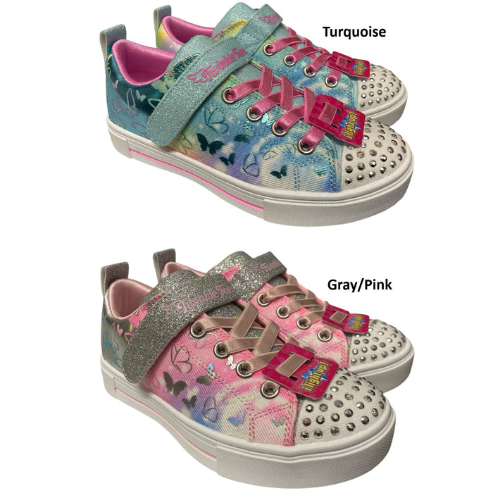 Skechers Girls Twinkle Toes Light-Up Hook & Loop Strap Sneaker