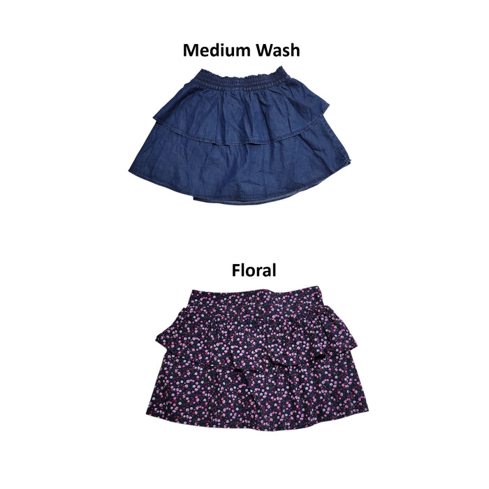 Gap Kids Girls Soft Lightweight Relaxed Fit Pull-On Tiered Skort
