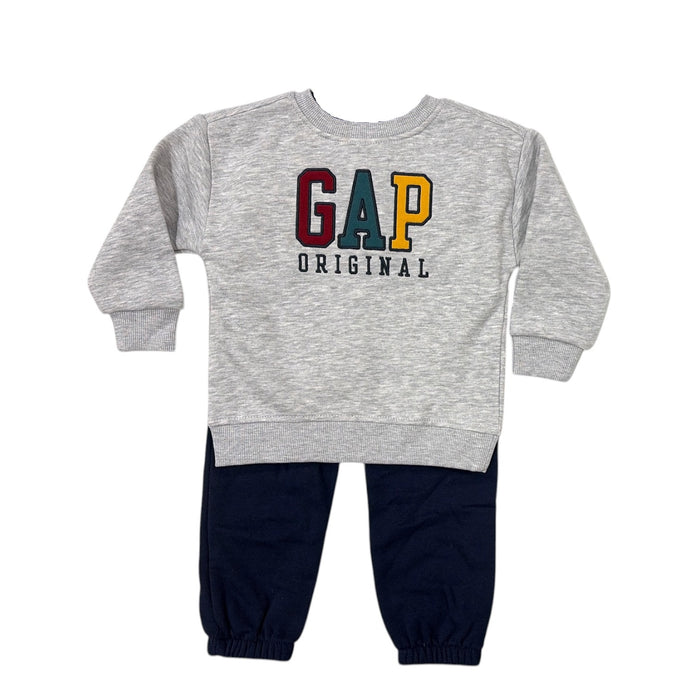 GAP Toddler Boys 2-Piece Logo Fleece Sweatshirt & Jogger Pant Set
