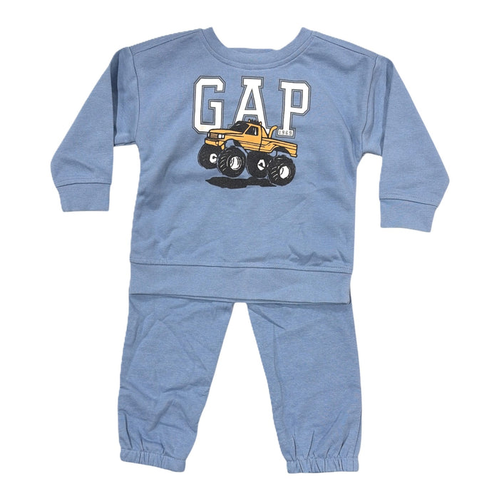 GAP Toddler Boys 2-Piece Logo Fleece Sweatshirt & Jogger Pant Set