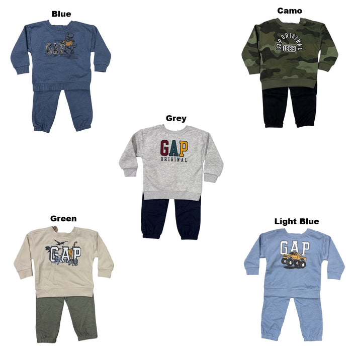 GAP Toddler Boys 2-Piece Logo Fleece Sweatshirt & Jogger Pant Set
