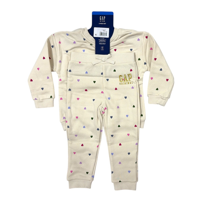 GAP Toddler Girls 2-Piece Logo Fleece Sweatshirt & Jogger Pant Set