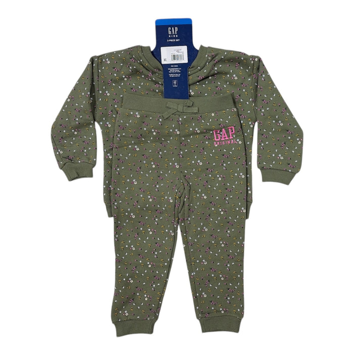 GAP Toddler Girls 2-Piece Logo Fleece Sweatshirt & Jogger Pant Set