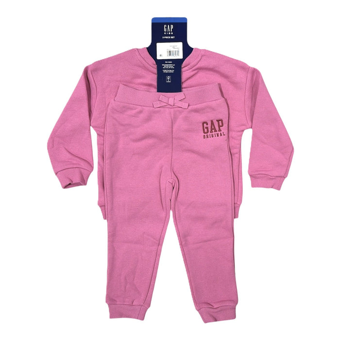 GAP Toddler Girls 2-Piece Logo Fleece Sweatshirt & Jogger Pant Set