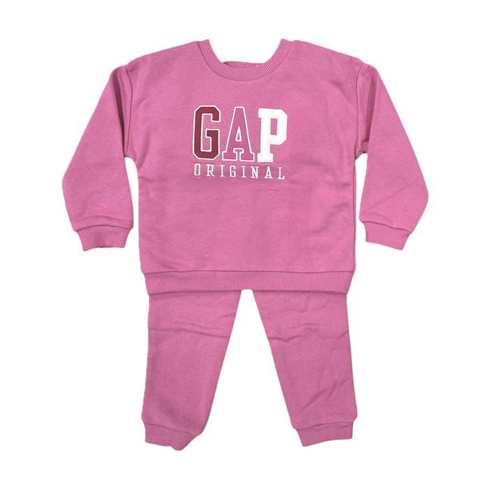 GAP Toddler Girls 2-Piece Logo Fleece Sweatshirt & Jogger Pant Set