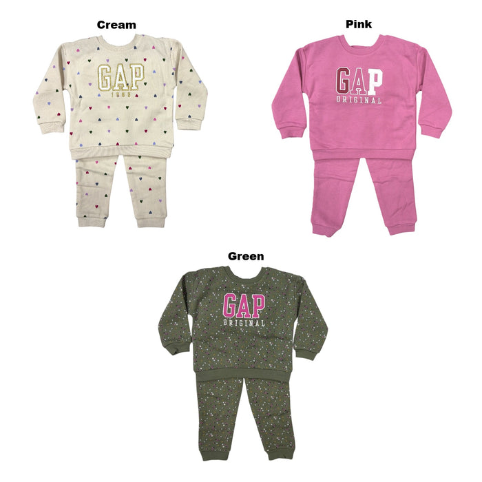 GAP Toddler Girls 2-Piece Logo Fleece Sweatshirt & Jogger Pant Set