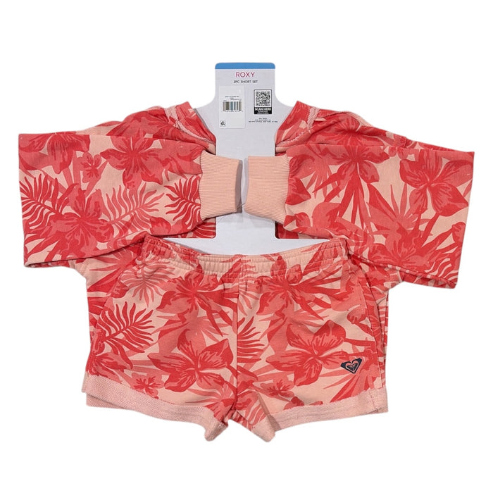 Roxy Girls 2-Piece Comfortable Fit Short and Long Sleeve Tee Set