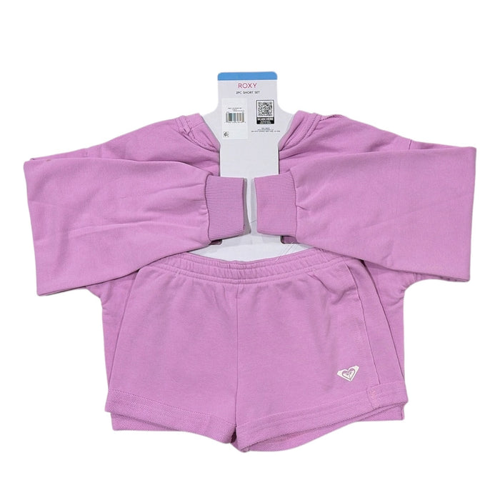 Roxy Girls 2-Piece Comfortable Fit Short and Long Sleeve Tee Set