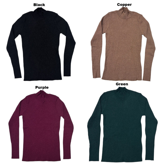 Draper James Women's Lightweight Shimmer Regular Fit Mock Neck Sweater
