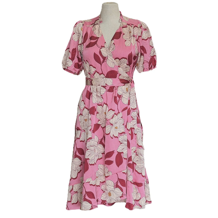 Draper James Women's Lightweight Short Sleeve Wrap Midi Dress