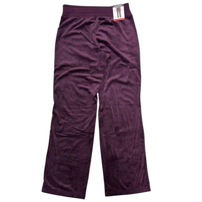 Halston Women's Super Soft Drawstring Waist Velour Ribbed Pant