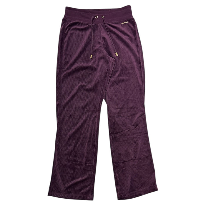 Halston Women's Super Soft Drawstring Waist Velour Ribbed Pant