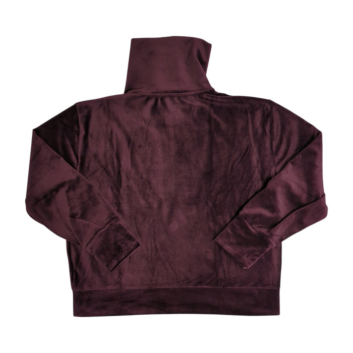 Halston Women's Soft Velour Quarter-Zip Funnel Neck Pullover