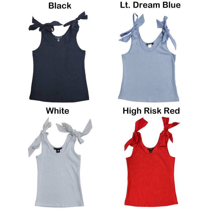 French Connection Women's Soft Flattering Fit Scoop Neck Bow Tank Top
