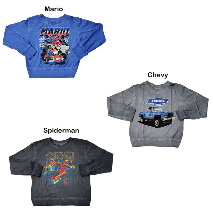 Character Boy's Long Sleeve Soft Graphic Tee Pullover