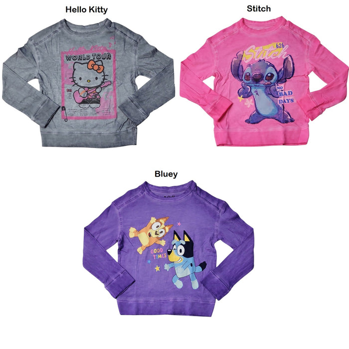 Character Girls Long Sleeve Soft Graphic Tee Pullover