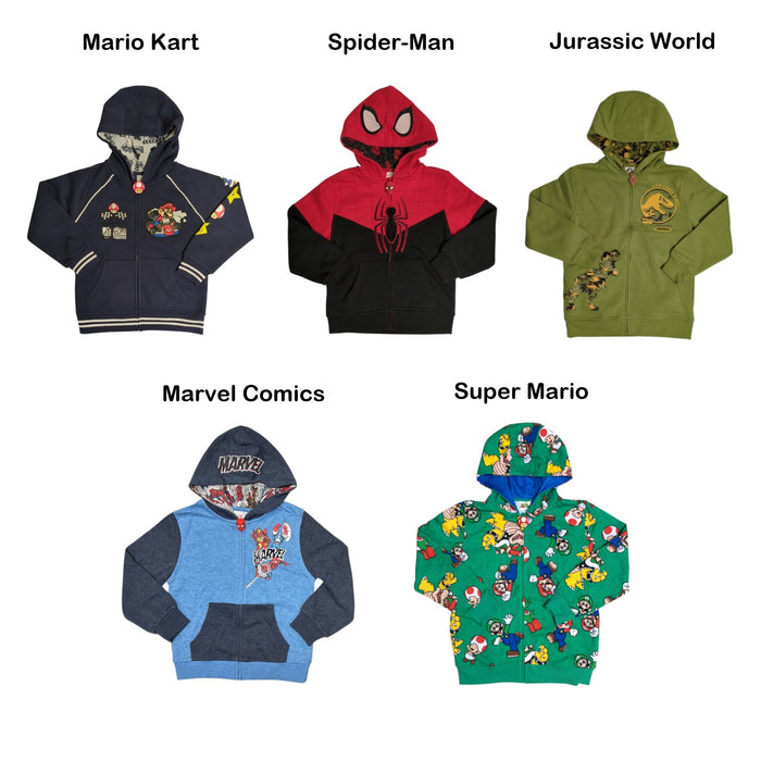 Licensed Character Boy's Full Zip Fleece Jacket with Character Zip Slider