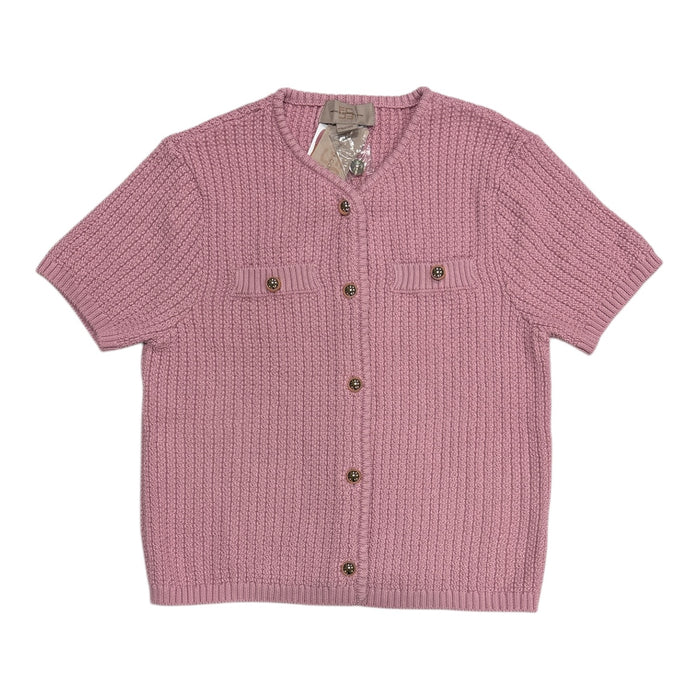 French Connection Women's Short Sleeve Textured Knitted Cardigan Sweater