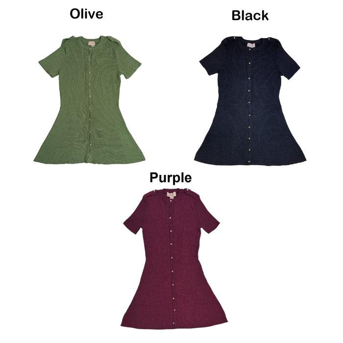 French Connection Women's Short Sleeve Mini Scoop Neck Sweater Dress