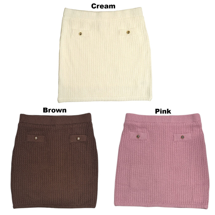 French Connection Women's Knit Textured Mini Sweater Skirt