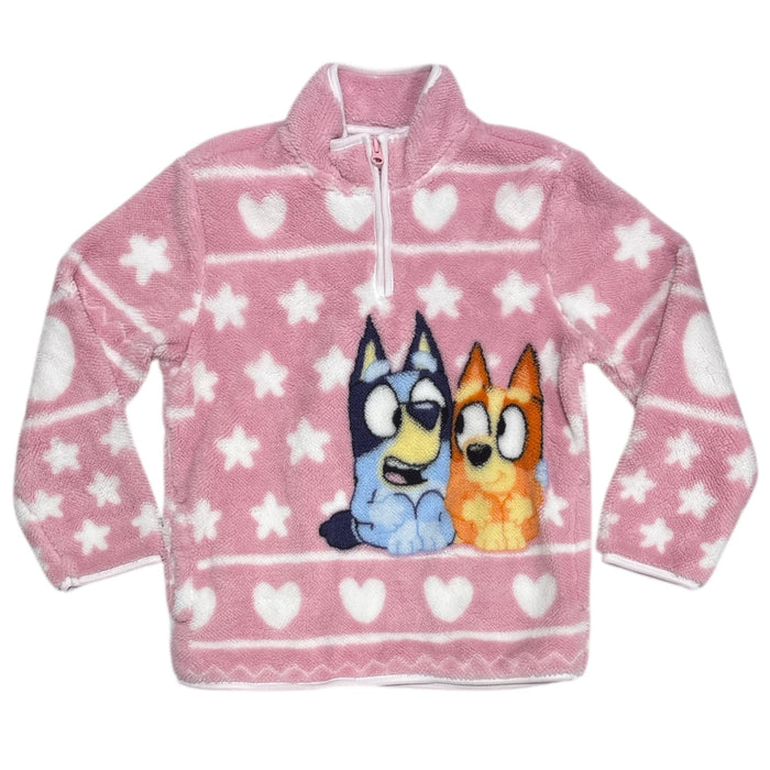 Isaac Morris Girl's Licensed Character Regular Fit Quarter Zip Sherpa Pullover