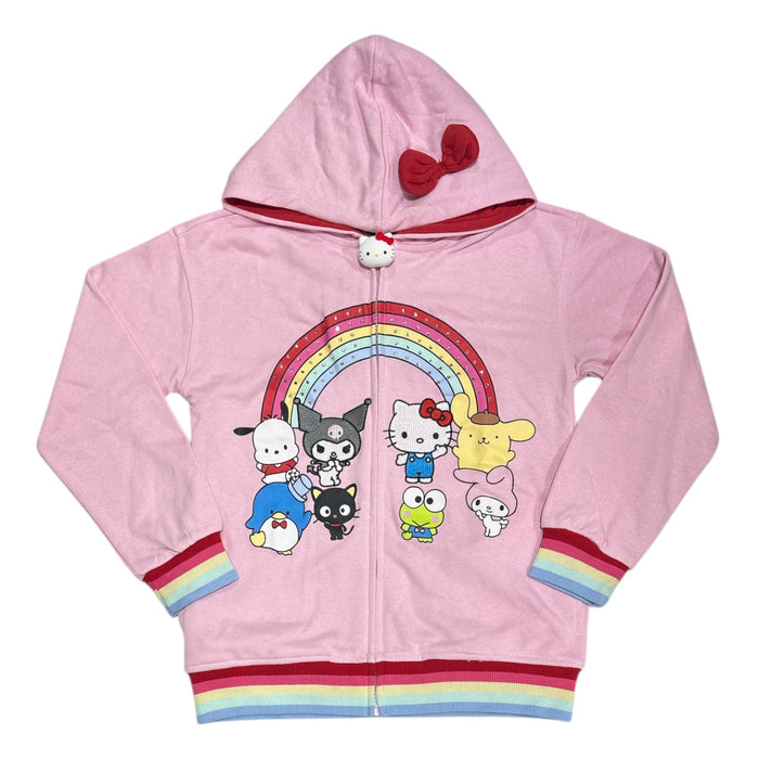 Licensed Girl's Hello Kitty & Friends Full Zip Up Hoodie with Pockets