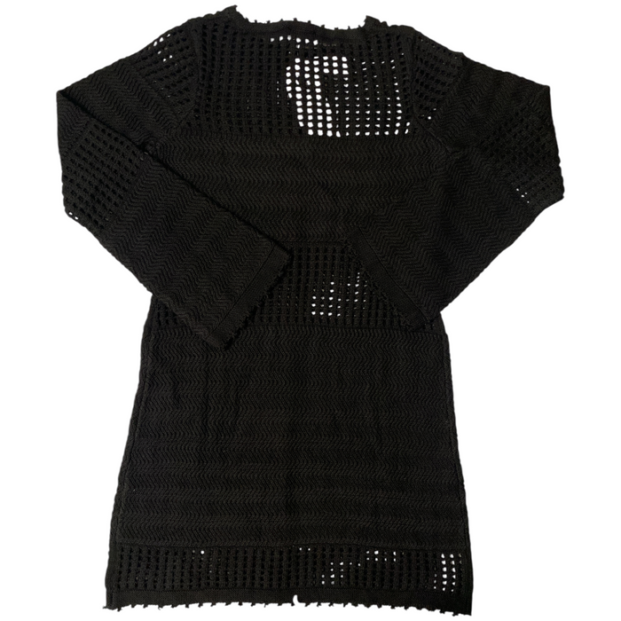 Edited By Remi Bader Long Sleeve Slim-Fit Crochet Mini Dress, Plus Size