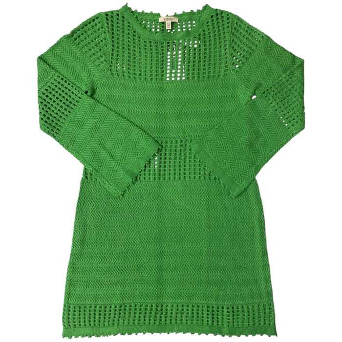 Edited By Remi Bader Long Sleeve Slim-Fit Crochet Mini Dress, Plus Size