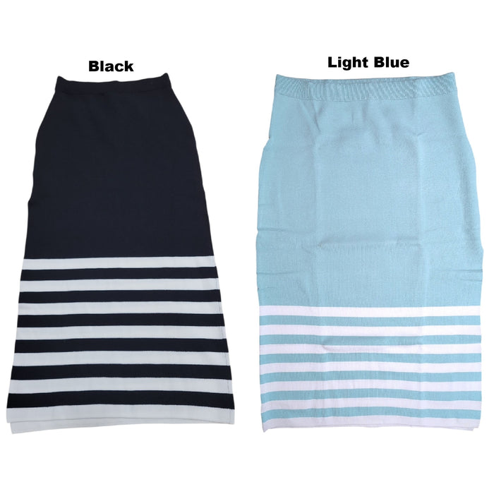 Edited By Remi Bader Side Vent Mid-Length Soft Stretch Knit Skirt, Plus Size