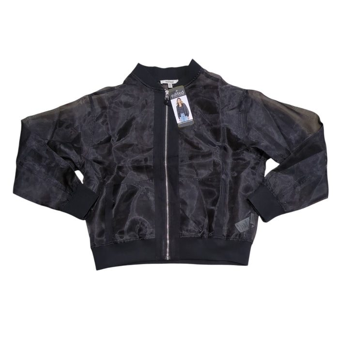 Edited by Remi Bader Women's Lightweight Sheer Bomber Jacket w/ Ribbed Trim