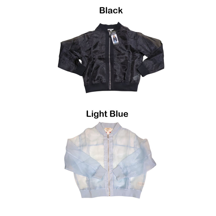 Edited by Remi Bader Women's Lightweight Sheer Bomber Jacket w/ Ribbed Trim