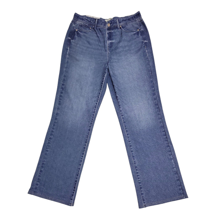 Seven7 Women's Relaxed Fit Pull-On Stretch Denim-Look Illusion Jean