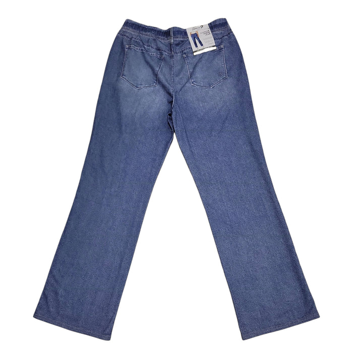 Seven7 Women's Relaxed Fit Pull-On Stretch Denim-Look Illusion Jean