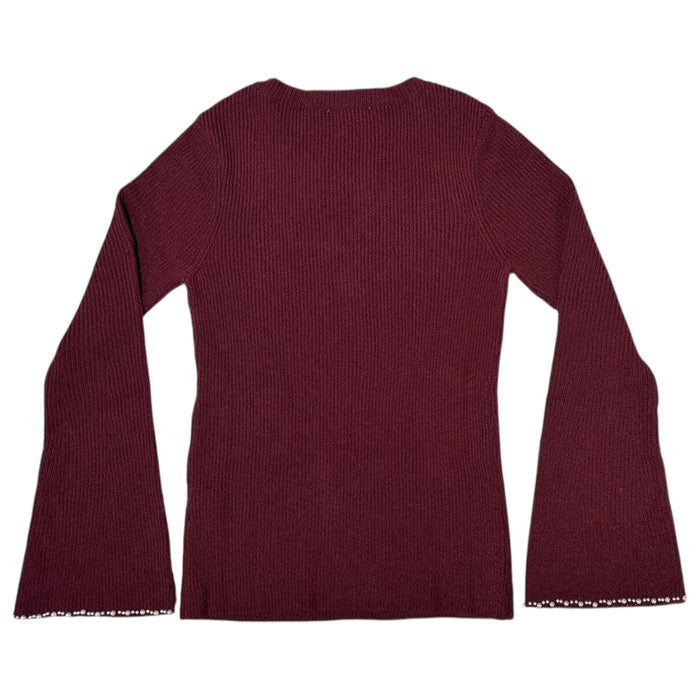 Edited by Hunter McGrady Women's Pearl Trim Bell Sleeve Sweater