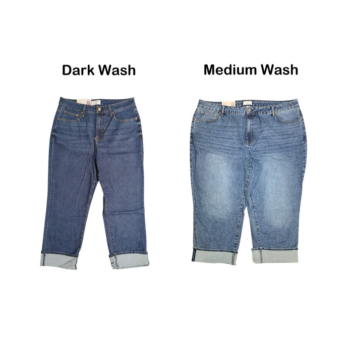 Edited by Hunter McGrady Women's Cuffed Wide Leg High Rise Jean, Plus Size