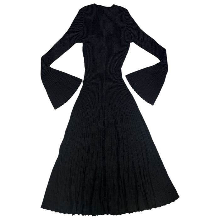 Edited x Hunter McGrady Women's Long Sleeve Flare Ribbed Midi Sweater Dress