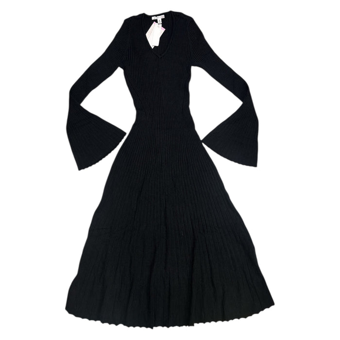 Edited x Hunter McGrady Women's Long Sleeve Flare Ribbed Midi Sweater Dress