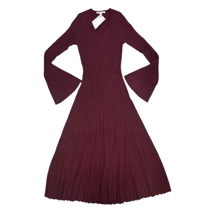 Edited x Hunter McGrady Women's Long Sleeve Flare Ribbed Midi Sweater Dress