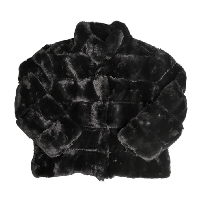 Edited by Hunter McGrady Women's Faux Fur Satin Lined Stand Collar Jacket